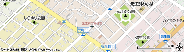 元江別市営住宅周辺の地図