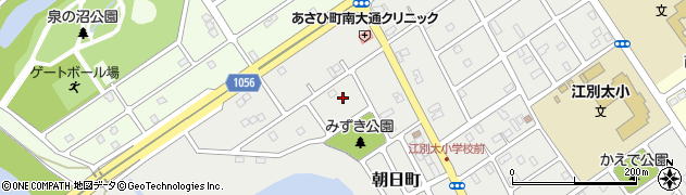 北海道江別市朝日町周辺の地図
