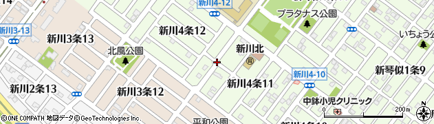 北海道札幌市北区新川４条周辺の地図