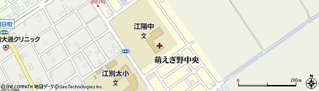 北海道江別市萌えぎ野中央周辺の地図