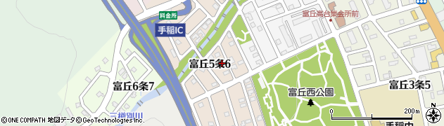 北海道札幌市手稲区富丘５条6丁目周辺の地図