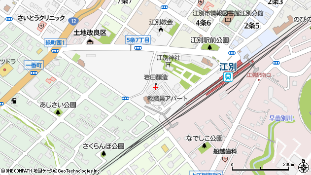 〒067-0071 北海道江別市萩ケ岡の地図