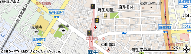 居酒屋 まさや 北海道麻生店周辺の地図