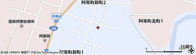 北海道釧路市阿寒町新町周辺の地図