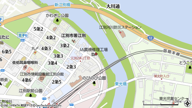 〒067-0011 北海道江別市１条の地図