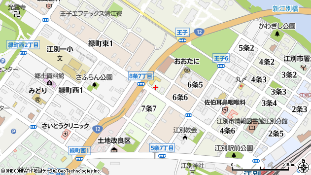 〒067-0017 北海道江別市７条の地図