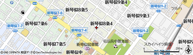 北海道札幌市北区新琴似８条4丁目周辺の地図