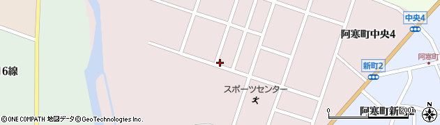北海道釧路市阿寒町中央周辺の地図