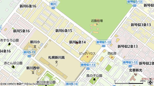 〒001-0926 北海道札幌市北区新川六条の地図