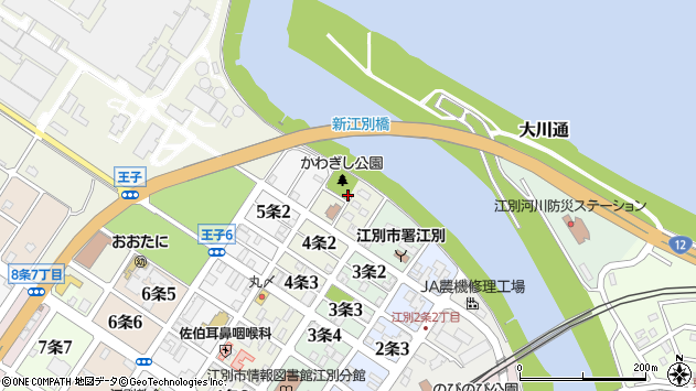 〒067-0014 北海道江別市４条の地図