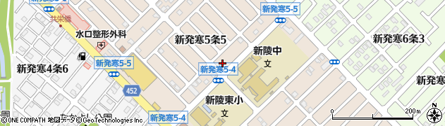 北海道札幌市手稲区新発寒５条周辺の地図