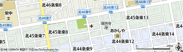 北海道札幌市東区北４５条東周辺の地図