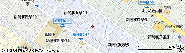 北海道札幌市北区新琴似６条周辺の地図