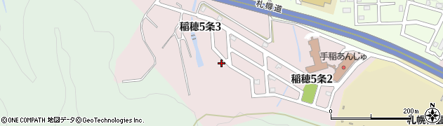 北海道札幌市手稲区稲穂５条周辺の地図