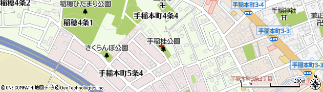 手稲桂公園周辺の地図