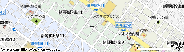 北海道札幌市北区新琴似７条周辺の地図