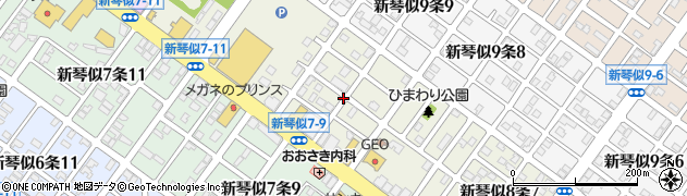 北海道札幌市北区新琴似８条9丁目周辺の地図