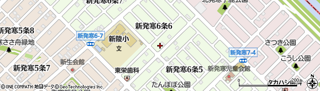 北海道札幌市手稲区新発寒６条周辺の地図