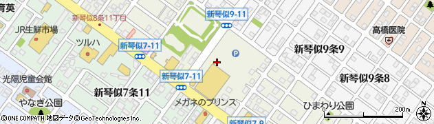 北海道札幌市北区新琴似８条周辺の地図