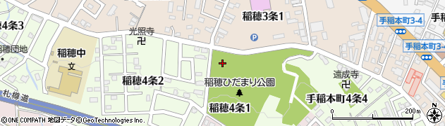 札幌市　稲穂ひだまり公園周辺の地図