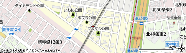 北海道札幌市北区屯田１条周辺の地図