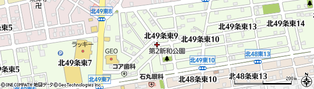 北海道札幌市東区北４９条東周辺の地図