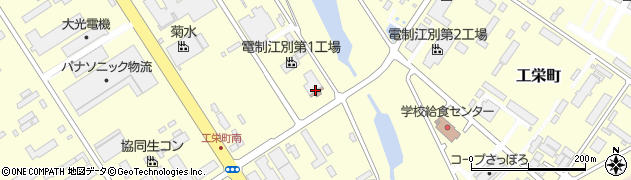 江別工業団地簡易郵便局周辺の地図