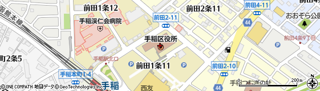 北海道札幌市手稲区周辺の地図