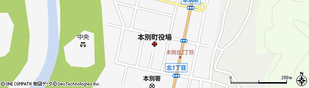 北海道本別町（中川郡）周辺の地図