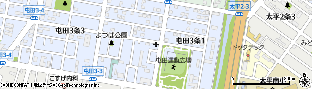 屯田ガラスサービス周辺の地図