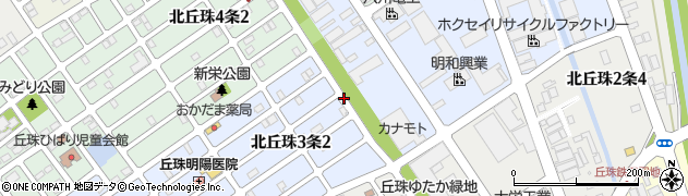 北海道札幌市東区北丘珠３条周辺の地図