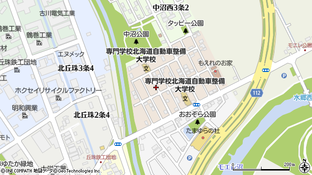〒007-0892 北海道札幌市東区中沼西二条の地図
