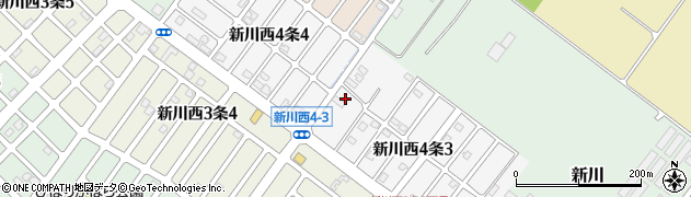 北海道札幌市北区新川西４条周辺の地図