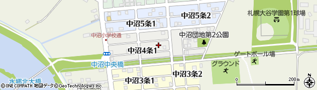 北海道札幌市東区中沼４条周辺の地図