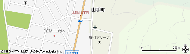 北海道本別町（中川郡）山手町周辺の地図