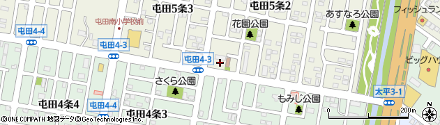 屯田二番通り東会館周辺の地図