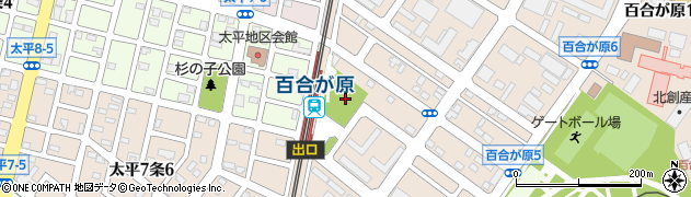 百合が原駅前公園周辺の地図
