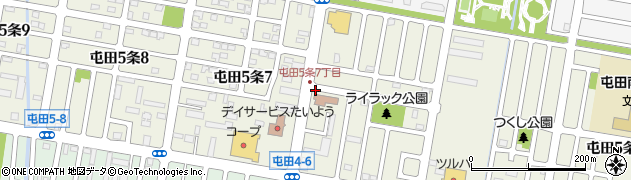 北海道札幌市北区屯田５条周辺の地図