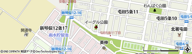 屯田イーグル公園周辺の地図