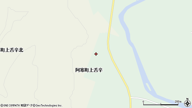 〒085-0221 北海道釧路市阿寒町上舌辛の地図