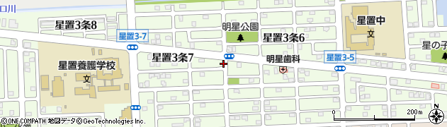 北海道札幌市手稲区星置３条周辺の地図