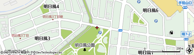 北海道札幌市手稲区明日風周辺の地図