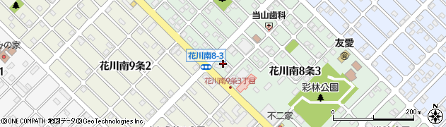 北海道カーオイル株式会社　石狩花川周辺の地図