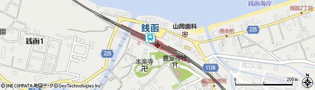 銭函駅周辺の地図