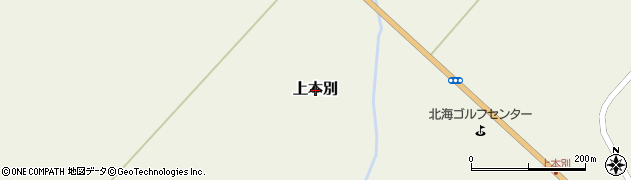 北海道本別町（中川郡）上本別周辺の地図