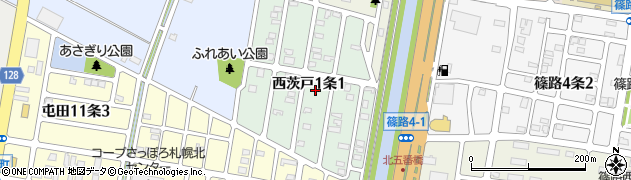 北海道札幌市北区西茨戸１条周辺の地図