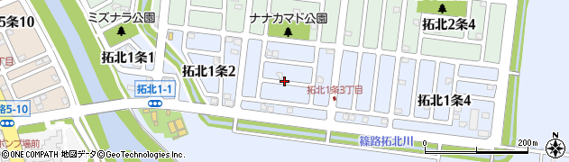 北海道札幌市北区拓北１条周辺の地図