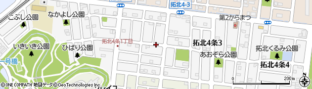 北海道札幌市北区拓北４条周辺の地図