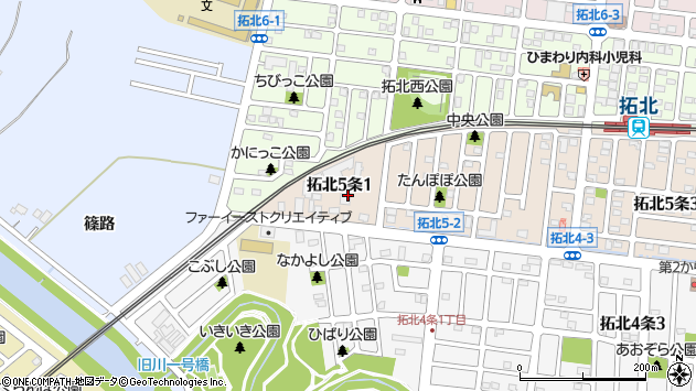 〒002-8065 北海道札幌市北区拓北五条の地図