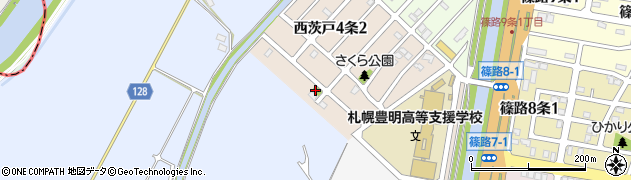 茨戸北商ともだち公園周辺の地図